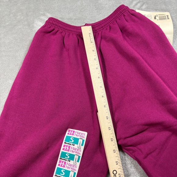 Vintage Hanes Her Way Sweatpants Womens Small Pink Roomy Fit Tapered 90s USA NWT - Picture 10 of 11